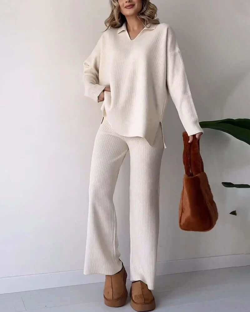 Women's Ribbed Knit Loungewear Set