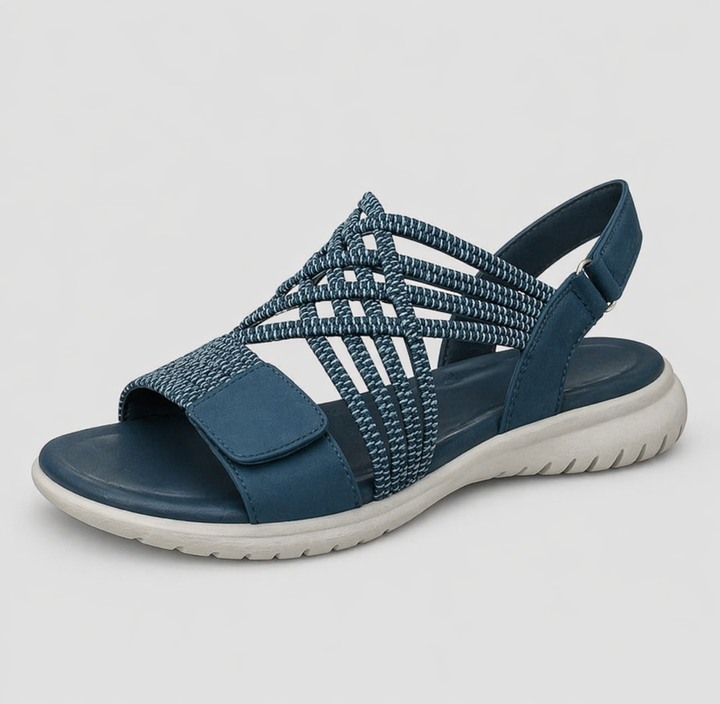 Women's Adjustable Braided Strap Sandals All-Day Walking Comfort, view 3 - Elena Harper