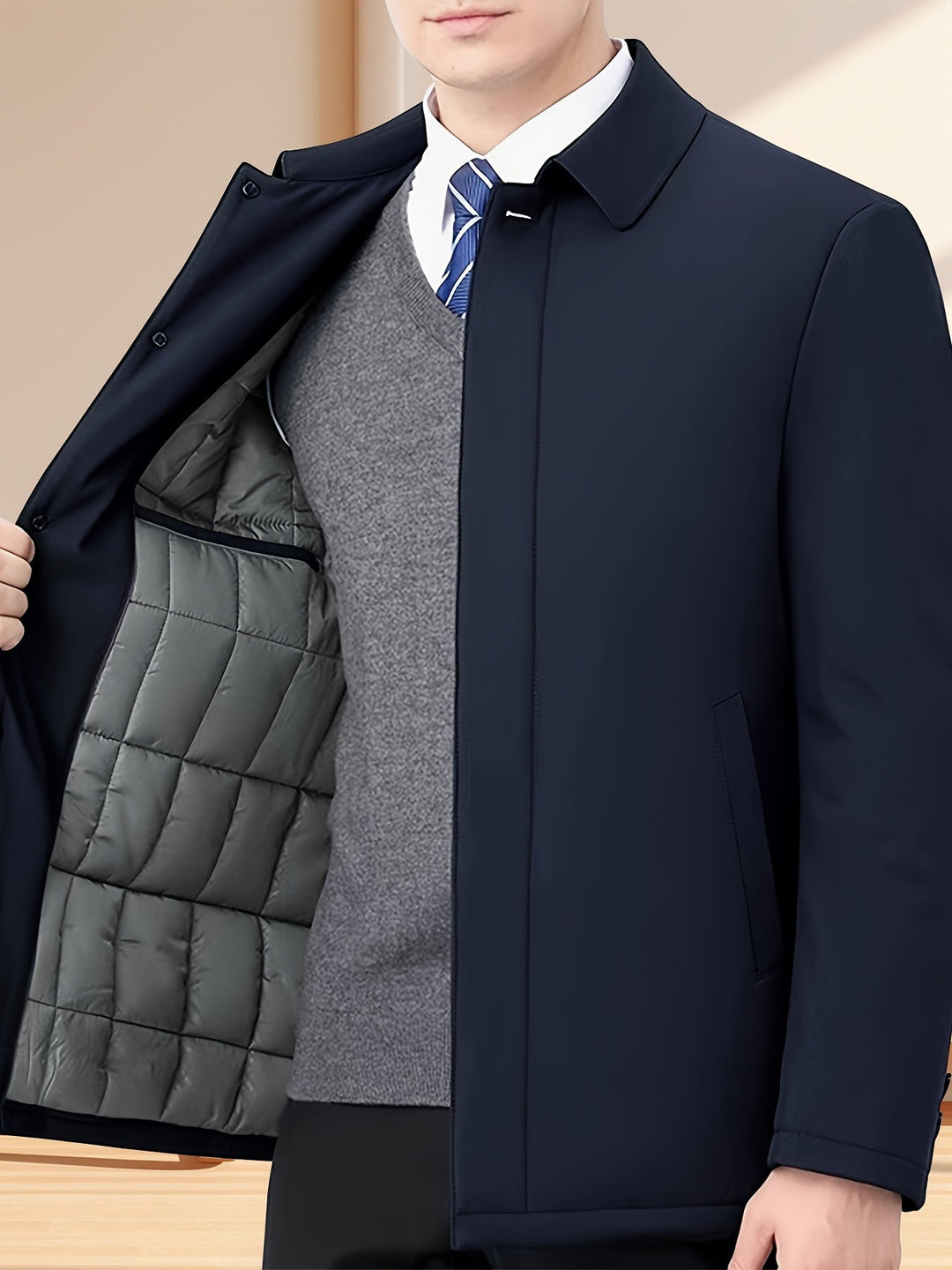 LAURENT MONACO | MEN'S NOTCHED COLLAR ZIP JACKET