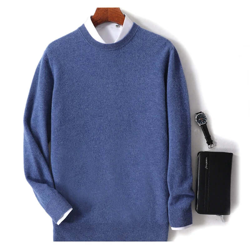 Men's Soft Knit Crew Neck Sweater, view 3 - Elena Harper