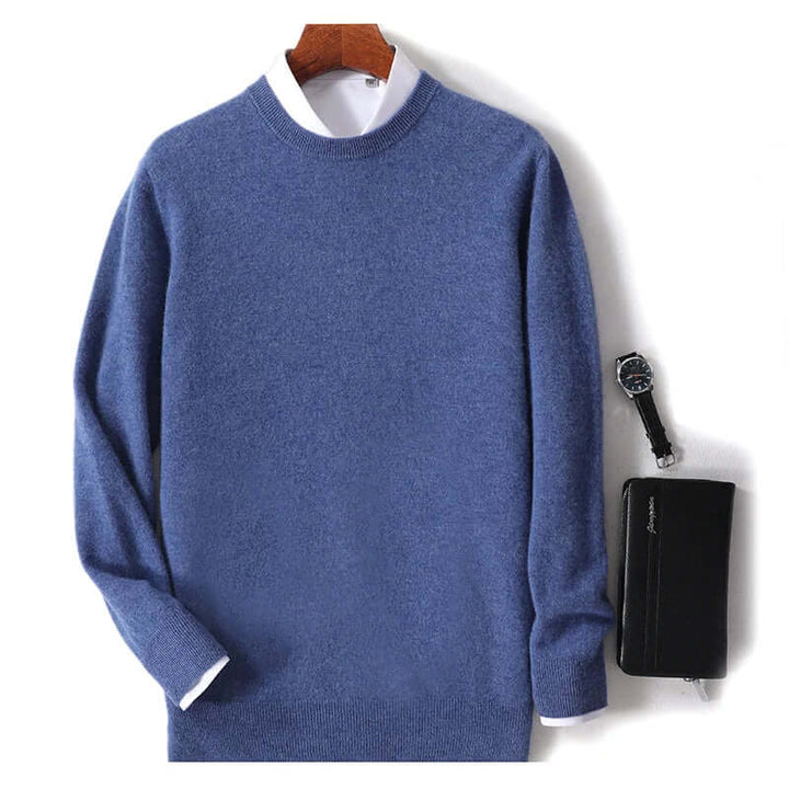 Men's Soft Knit Crew Neck Sweater, view 3 - Elena Harper