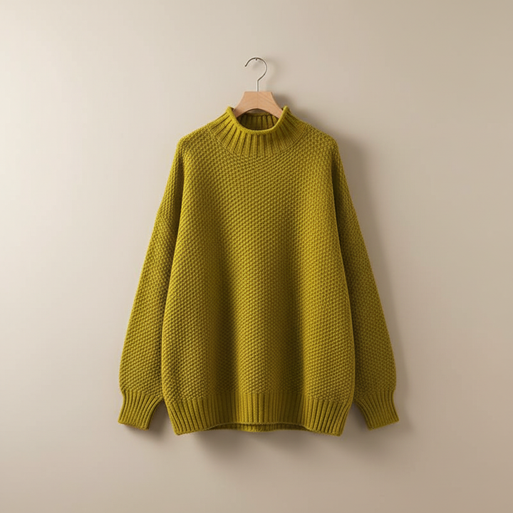 Edelma Women's Knit Sweater with Stand-Up Collar - Elena Harper