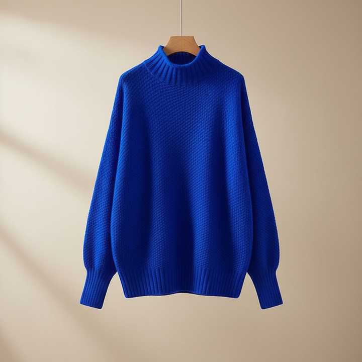 Edelma Women's Knit Sweater with Stand-Up Collar - Elena Harper
