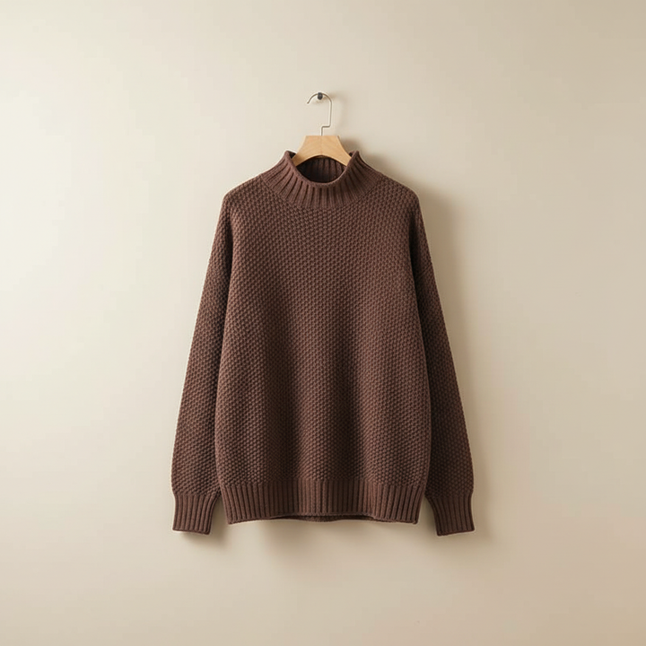Edelma Women's Knit Sweater with Stand-Up Collar, view 5 - Elena Harper