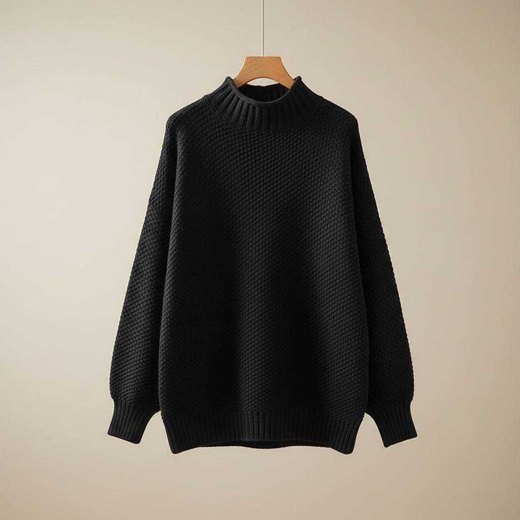 Edelma Women's Knit Sweater with Stand-Up Collar, view 7 - Elena Harper