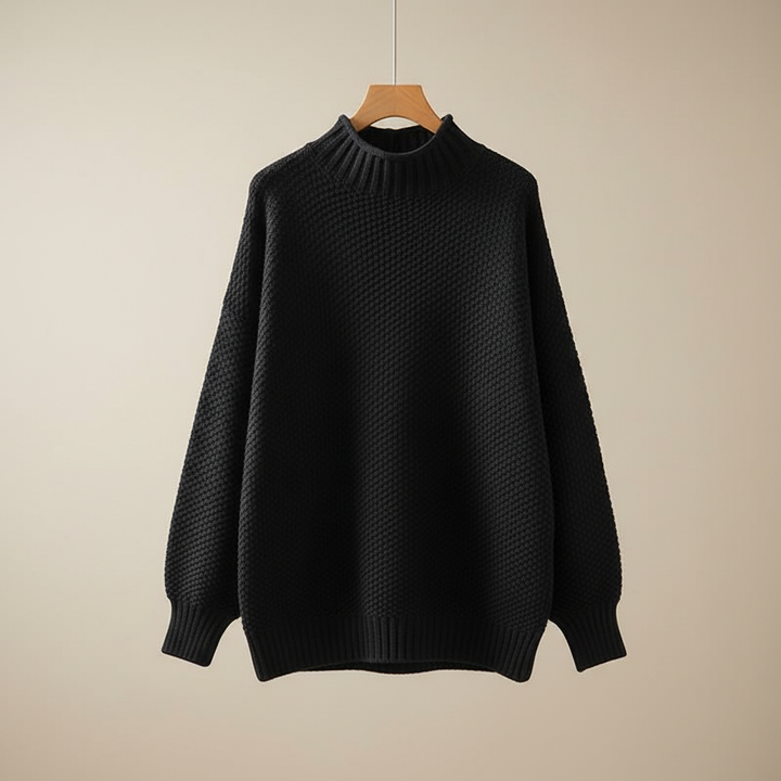 Edelma Women's Knit Sweater with Stand-Up Collar, view 7 - Elena Harper