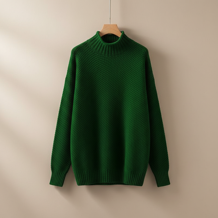 Edelma Women's Knit Sweater with Stand-Up Collar, view 9 - Elena Harper