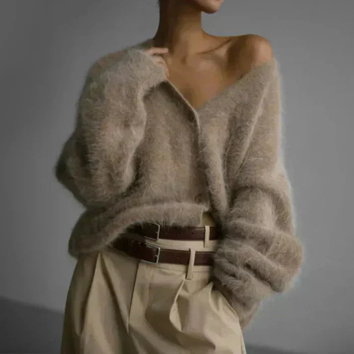 Edeltraud Women's Oversized Cardigan Fluffy, view 2 - Elena Harper