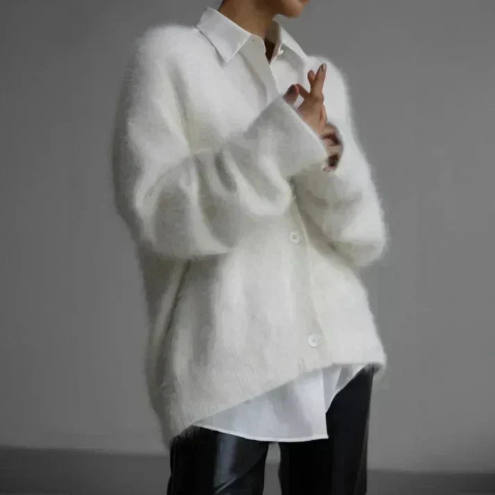 Edeltraud Women's Oversized Cardigan Fluffy, view 4 - Elena Harper