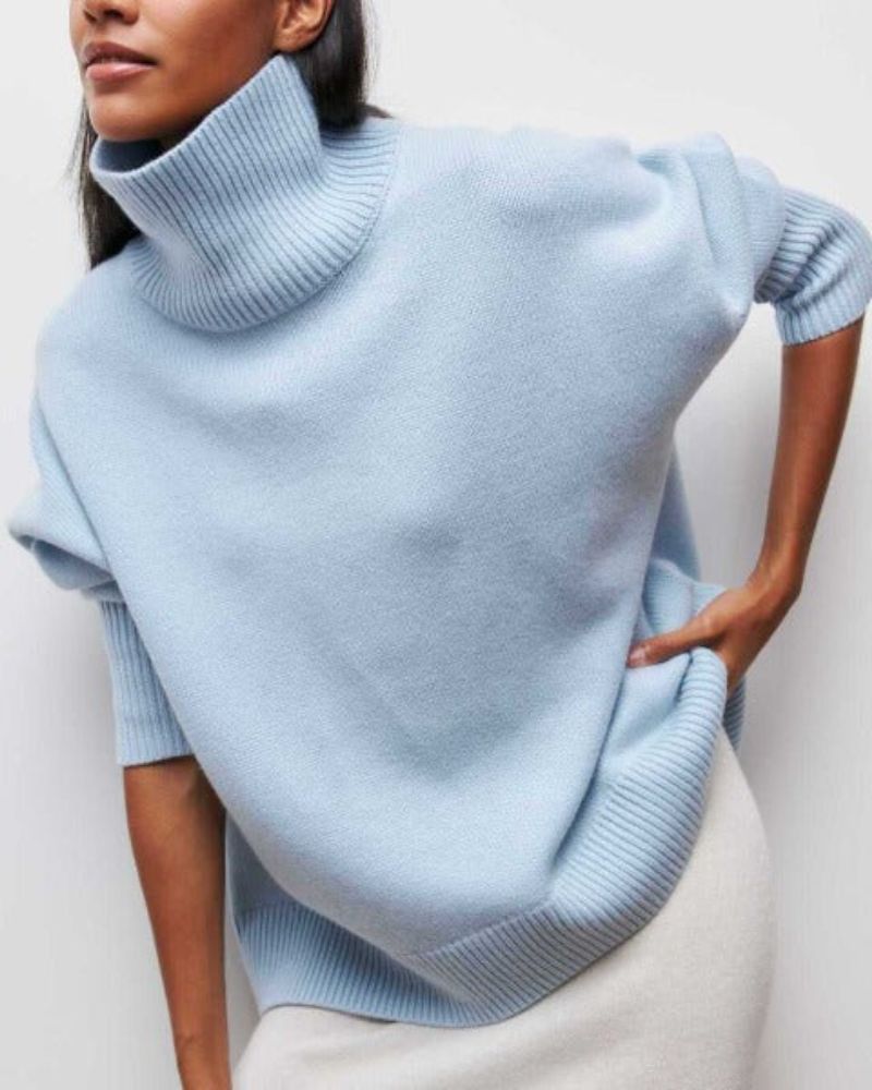 Edelwara Women's Oversized Turtleneck Sweater, view 2 - Elena Harper