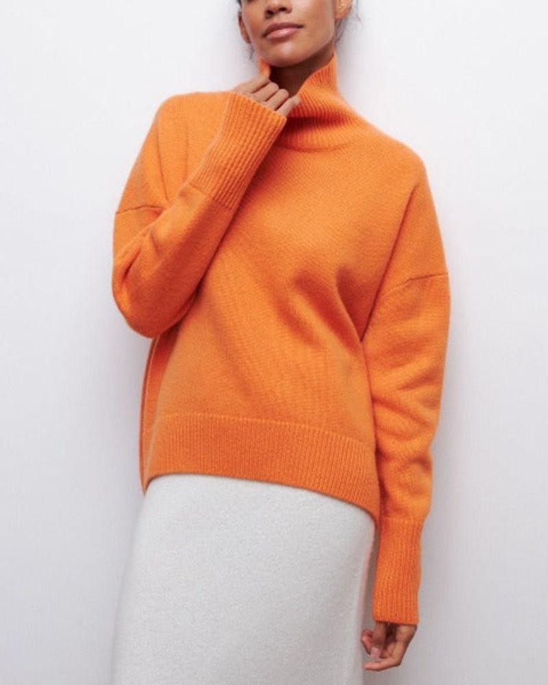 Edelwara Women's Oversized Turtleneck Sweater, view 3 - Elena Harper