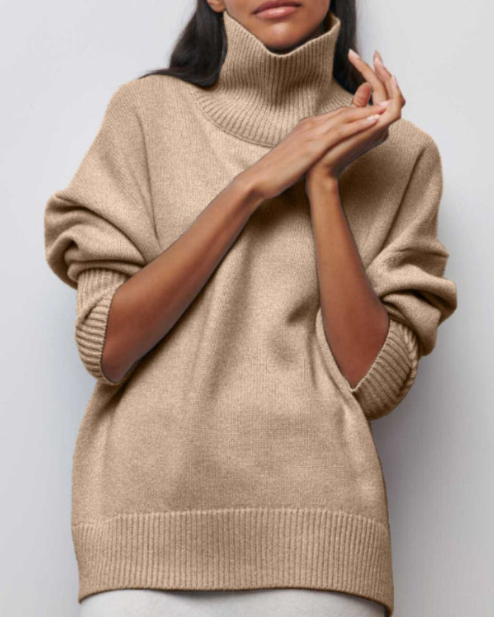 Edelwara Women's Oversized Turtleneck Sweater, view 4 - Elena Harper