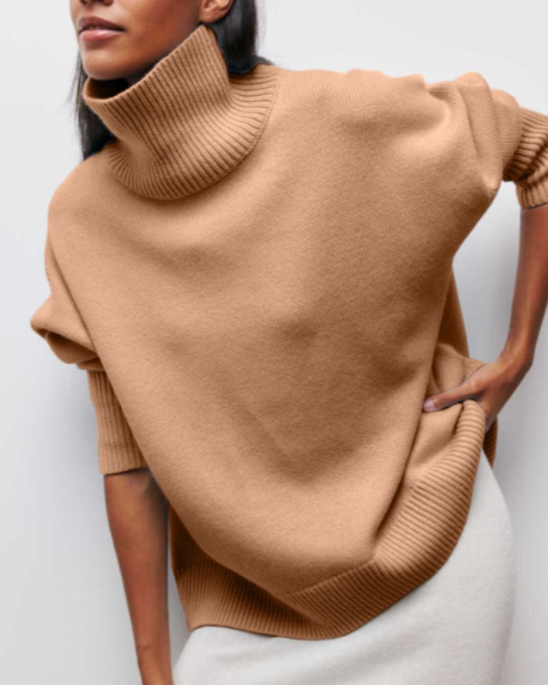 Edelwara Women's Oversized Turtleneck Sweater, view 6 - Elena Harper