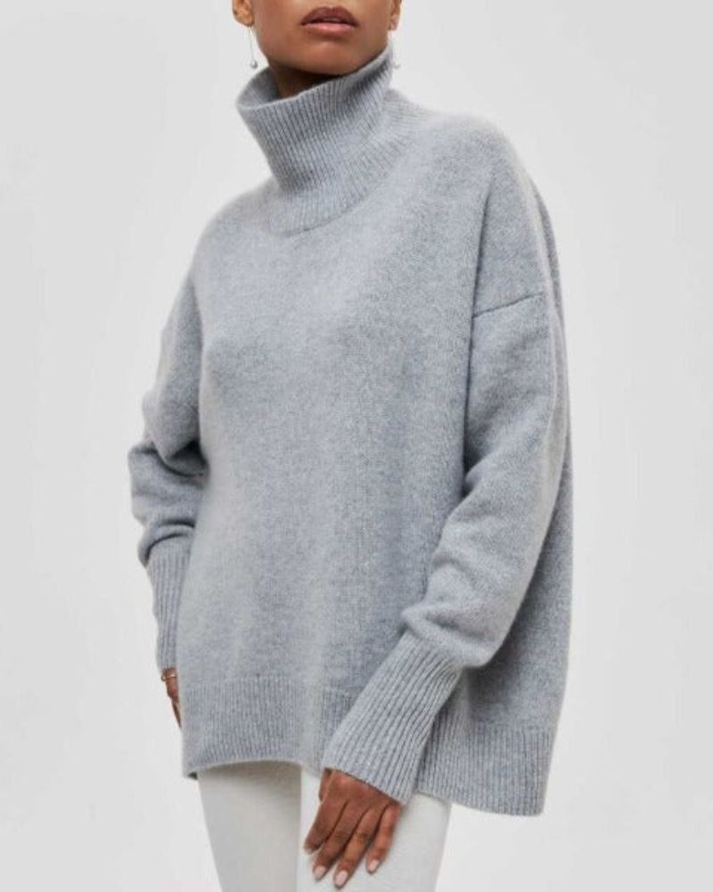 Edelwara Women's Oversized Turtleneck Sweater, view 7 - Elena Harper