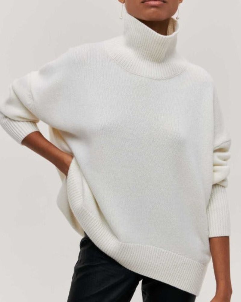 Edelwara Women's Oversized Turtleneck Sweater, view 9 - Elena Harper