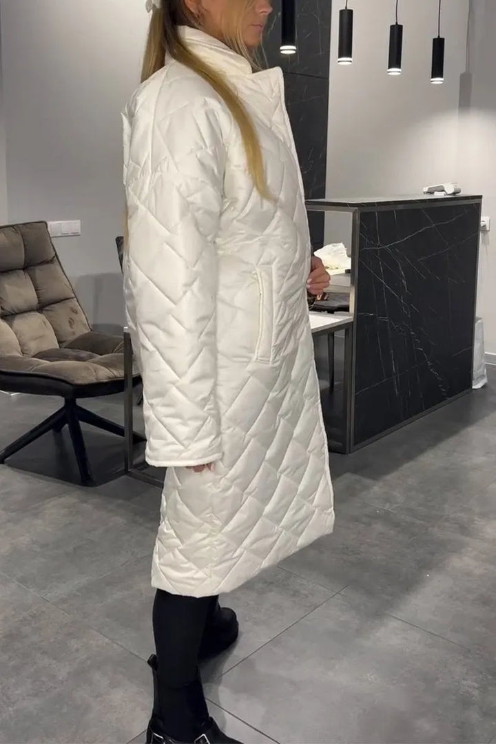 Edlinde Women's Quilted Coat Long Winter Coat, view 5 - Elena Harper