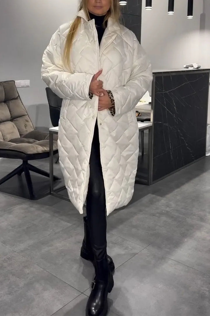 Edlinde Women's Quilted Coat Long Winter Coat, view 6 - Elena Harper