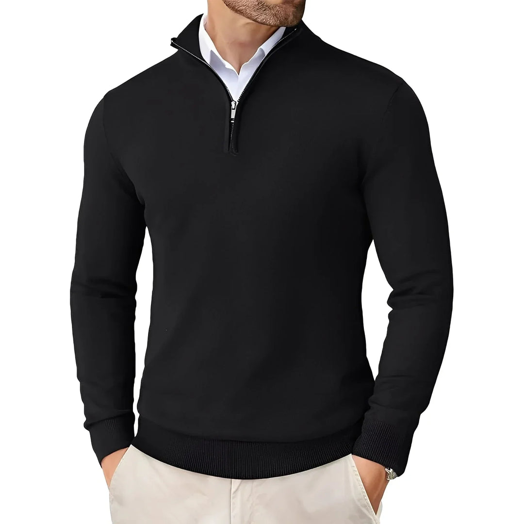 Edlkron Men's Knit Sweater with Zipper, view 8 - Elena Harper