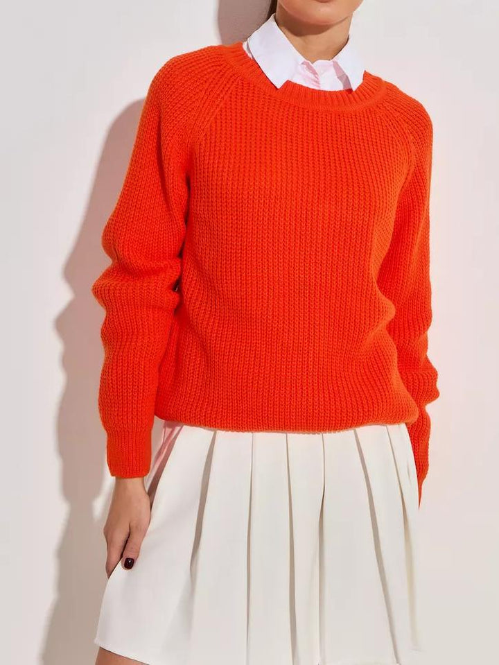 Women's Solid Knit Sweater - Comfortable and Warm Fit