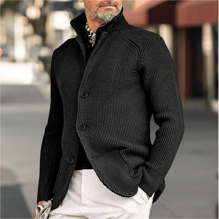 Men's Knit Cardigan Sweater, view 4 - Elena Harper