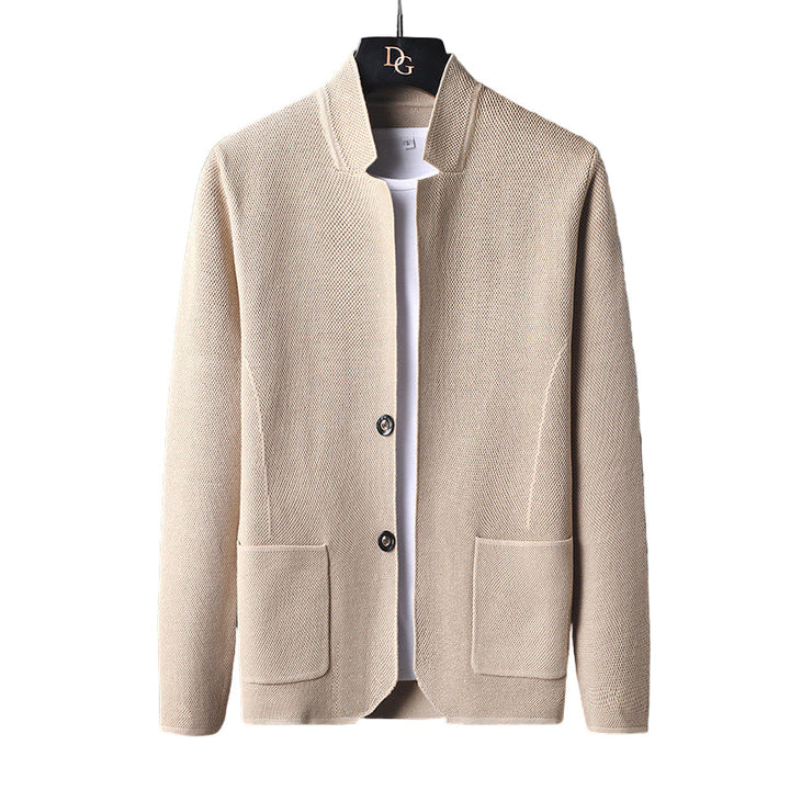 Men's Knit Jacket with Mao Collar - Karl