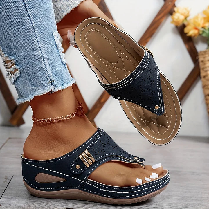 Anazza Comfortable Everyday Sandals with Wedge Heel, view 6 - Elena Harper