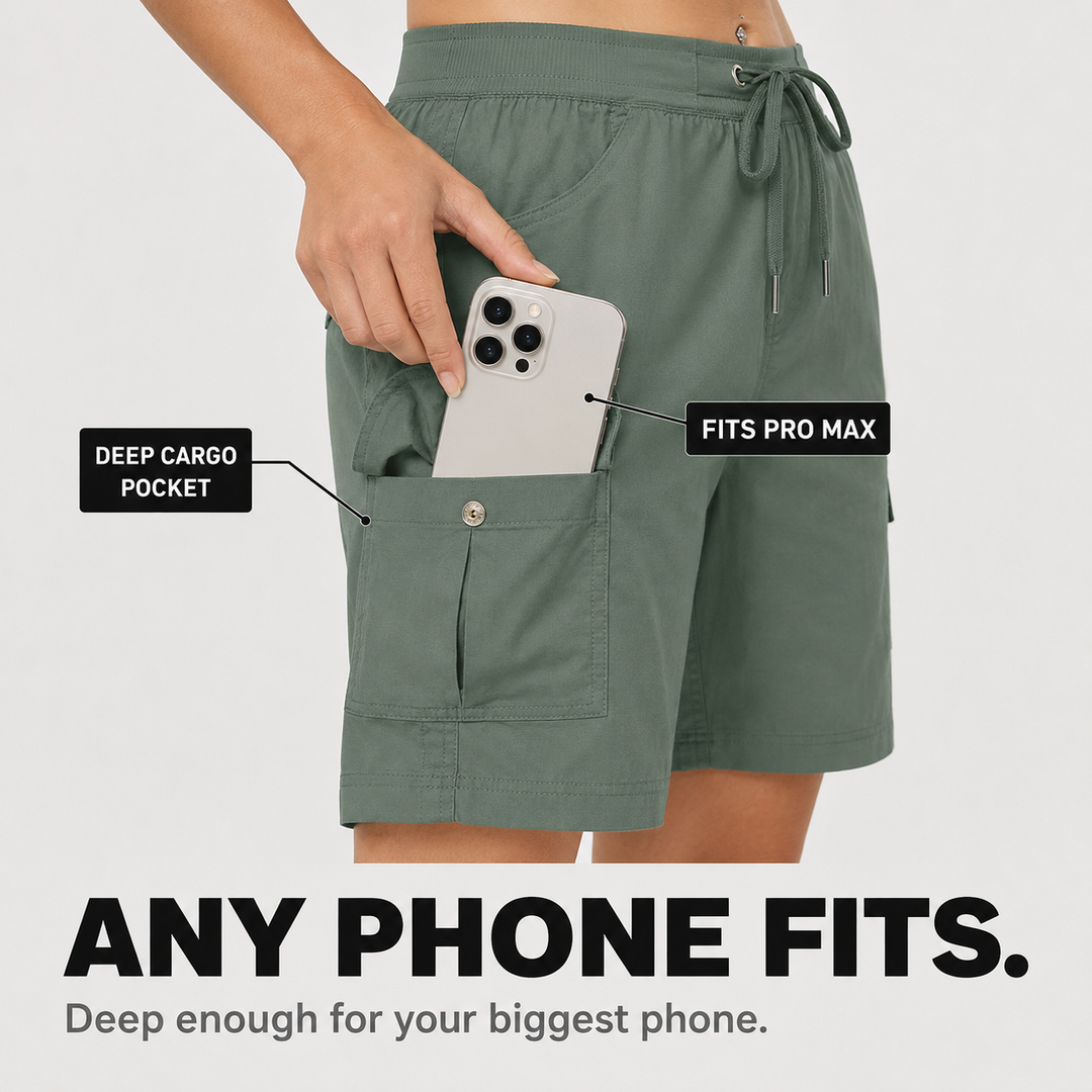 Breezora Women's Quick-Dry Cargo Shorts - Elena Harper