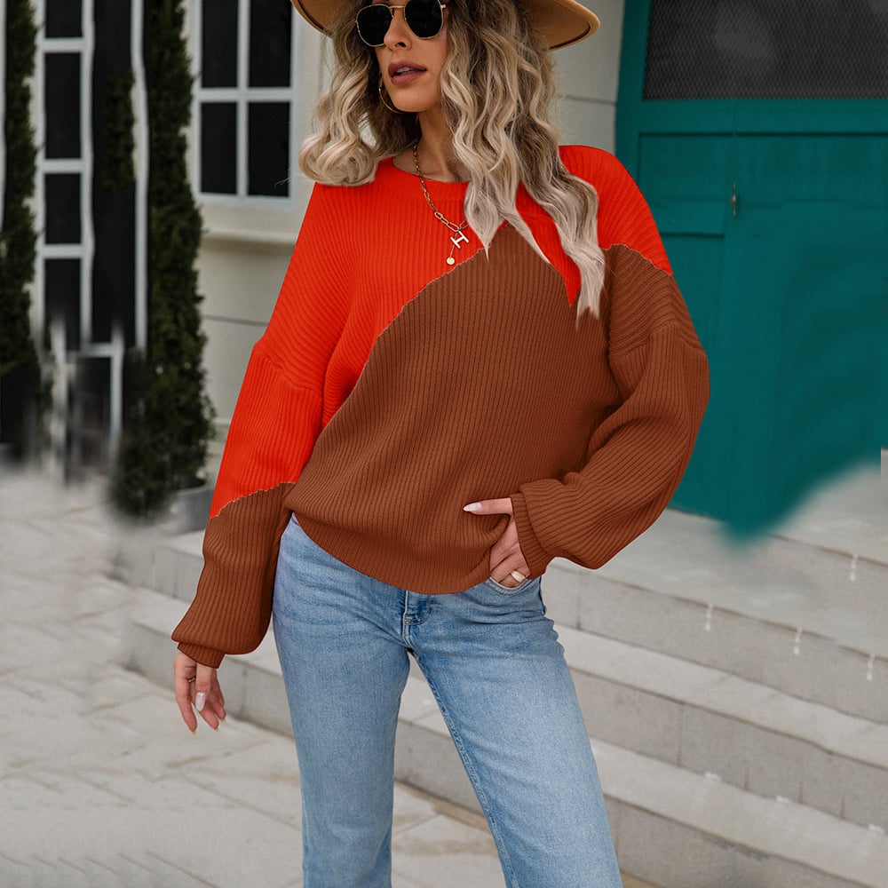 Bicolor Knit Sweater for Women - Alvéra