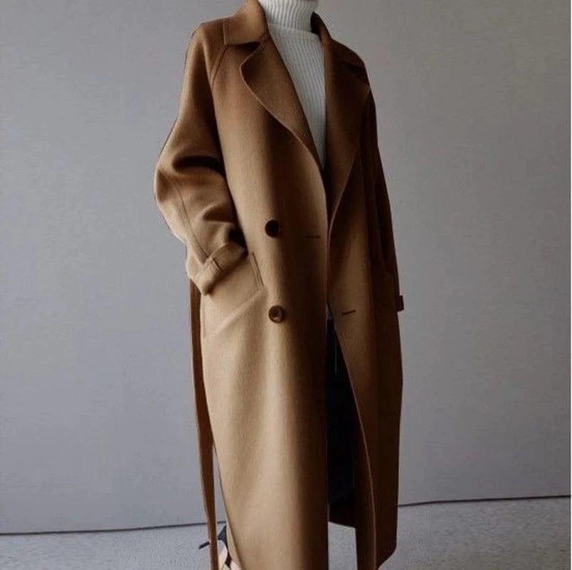 Long Double-Breasted Coat, view 5 - Elena Harper