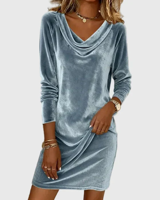 Frosina Long Cut Velvet Dress, view 6 - Elena Harper