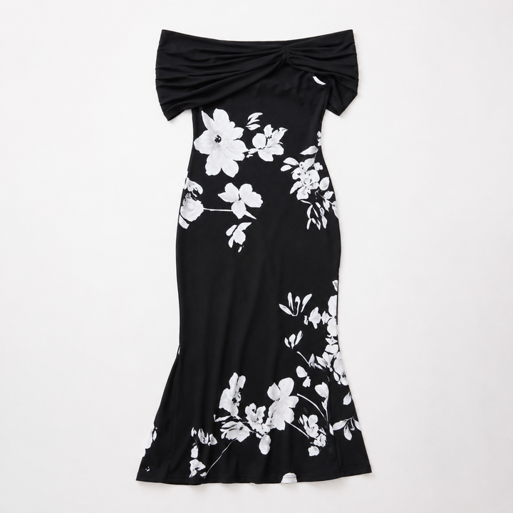 Liguria Off-Shoulder Floral Mermaid Midi Dress