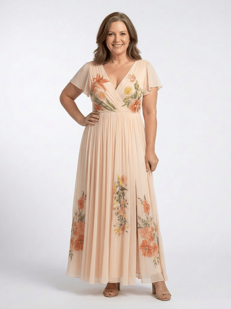 Calista™ V-neck short dress by Emma & Rose Cape Town, featuring a stylish V-neckline and a comfortable, elegant fit.