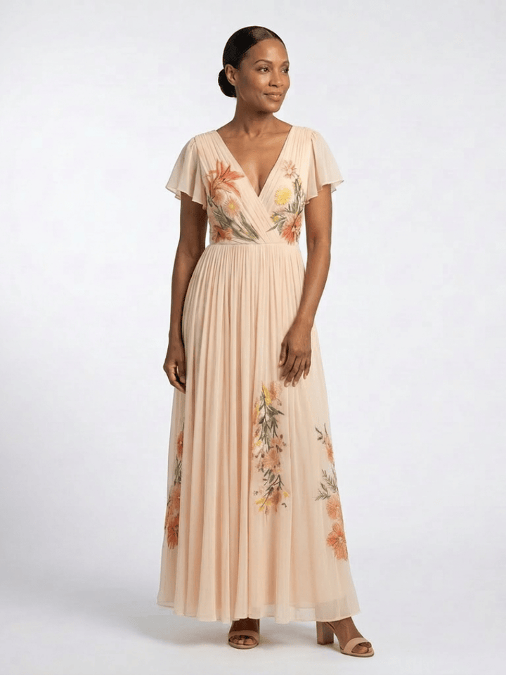 Calista™ V-neck short dress by Emma & Rose Cape Town, featuring a stylish V neckline and a flattering fit.
