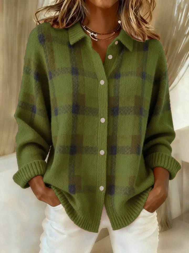 Cait™ colorful buttoned soft shirt by Emma & Rose Manhattan, featuring vibrant fabric and classic collar design.