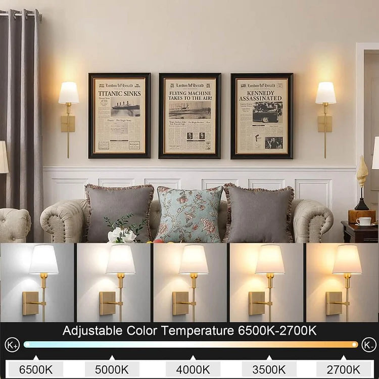 Rechargeable Wireless Wall Lamp 2 Pack with Remote Control