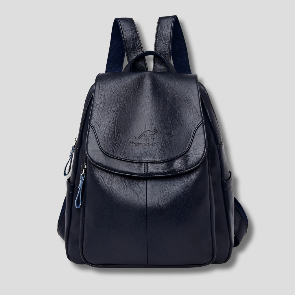 Women's Anti-Theft Leather Backpack - Elegant & Secure