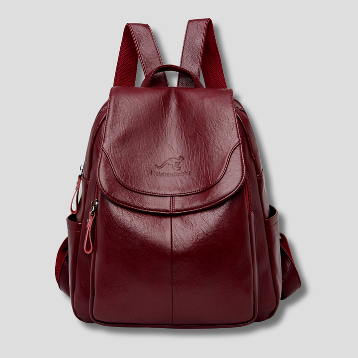 Women's Anti-Theft Leather Backpack - Elegant & Secure