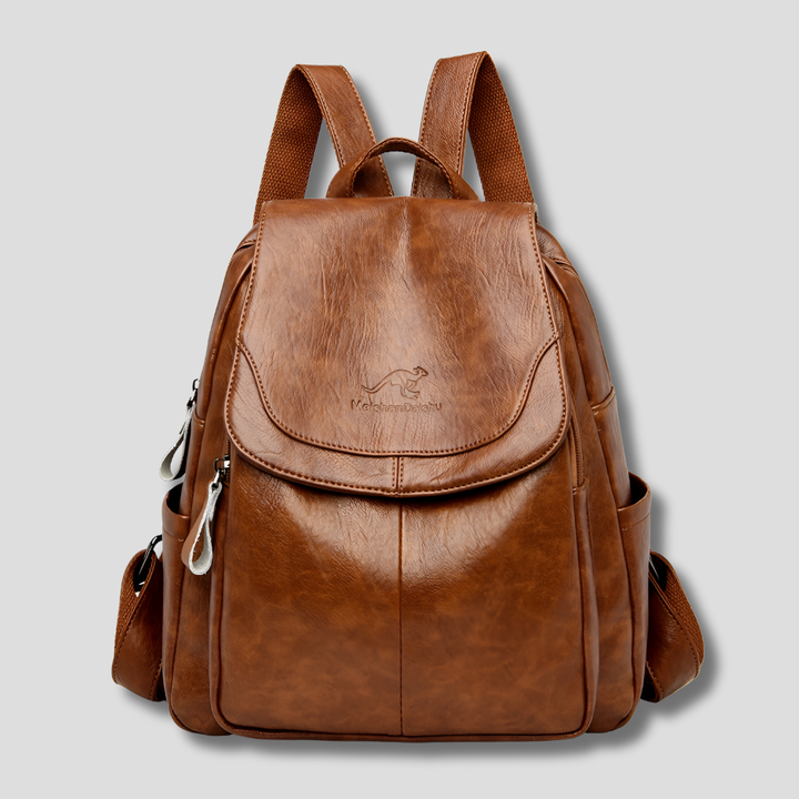 Women's Anti-Theft Leather Backpack - Elegant & Secure