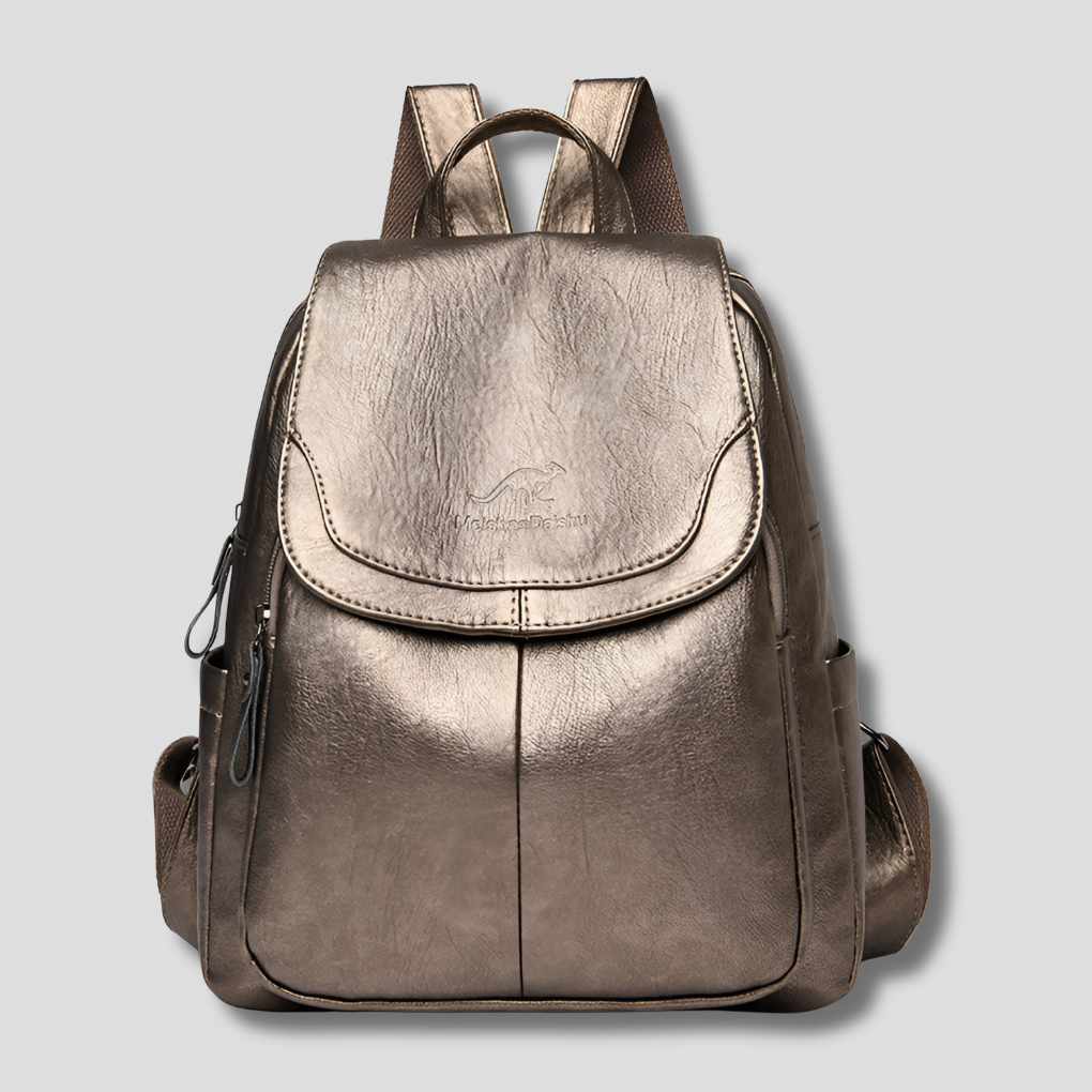 Women's Anti-Theft Leather Backpack - Elegant & Secure