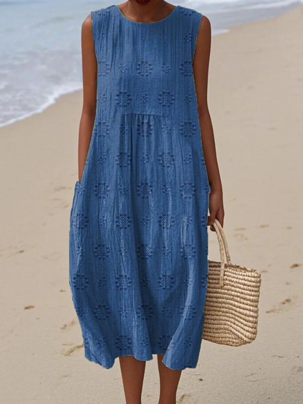 Women's Elegant Patterned Midi Dress