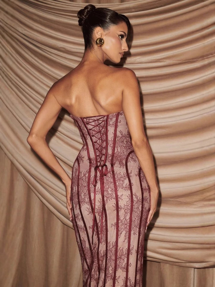 Corset Maxi Dress Wedding Guest Evening Outfit