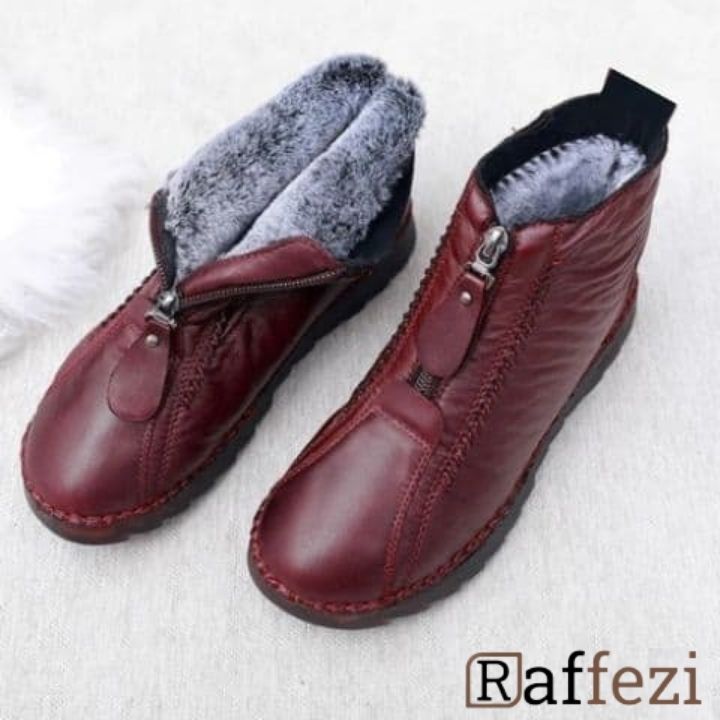 Emma & Rose Cape Town Brigitte waterproof winter boots in black with velvety finish, featuring sturdy soles and stylish design.