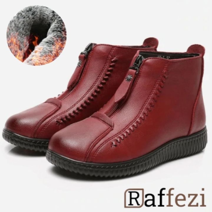 Black Emma & Rose Cape Town Brigitte™ waterproof winter boots with velvety finish and sturdy sole for cold weather.