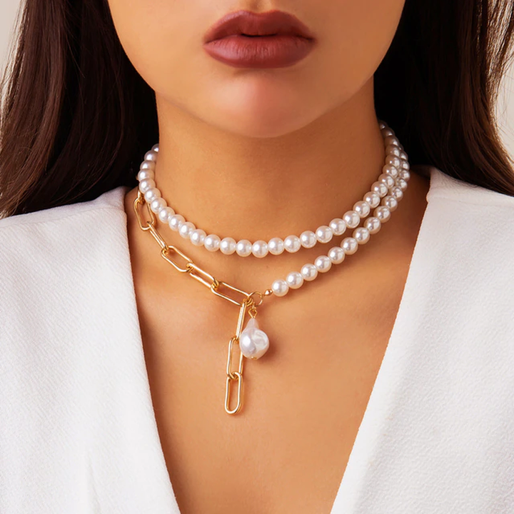 Hester™ vintage pearl necklace by Emma & Rose Cape Town featuring elegant pearl beads and delicate design.