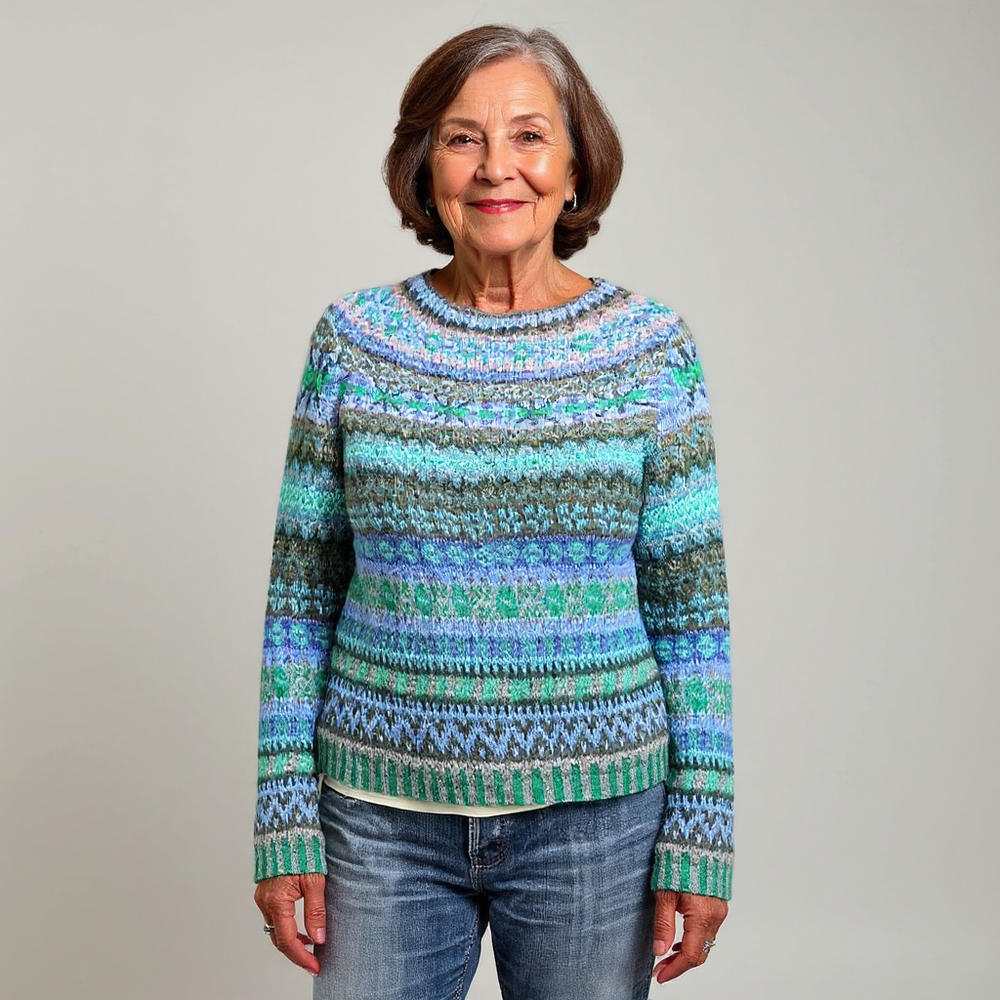 Emma & Rose Cape Town Brigitte Retro Sweater from the #1752 Collection, featuring a cozy, vintage-inspired knit design.