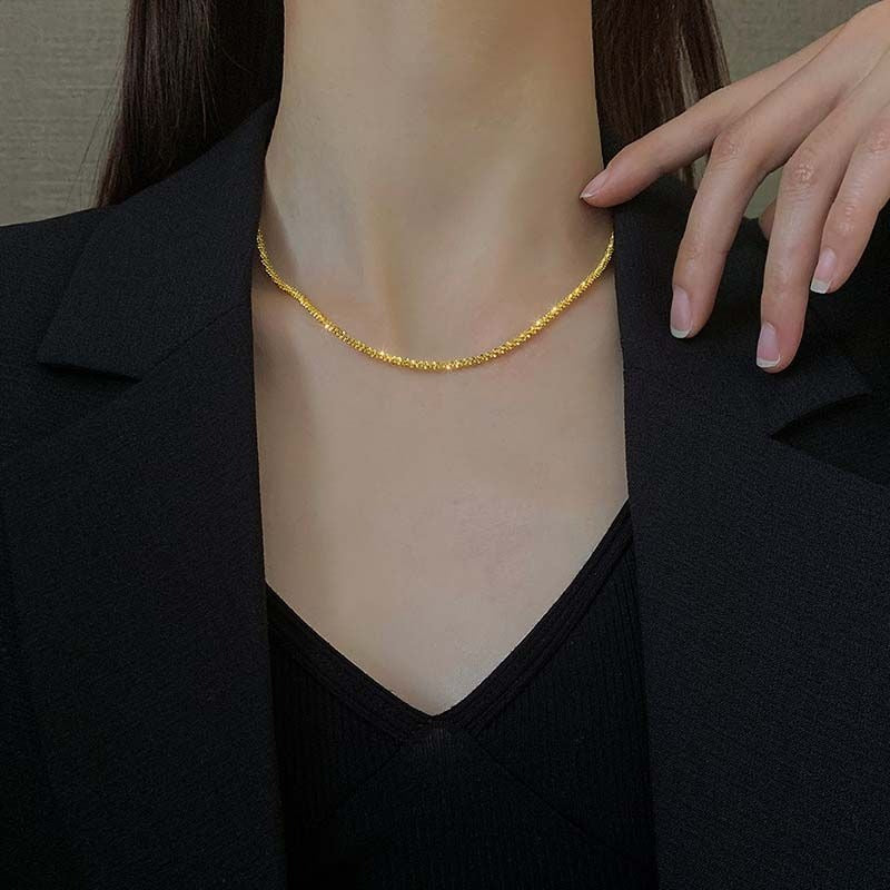 Karelieth™ beach necklace in 18k gold with delicate chain and pendant, designed by Emma & Rose Cape Town