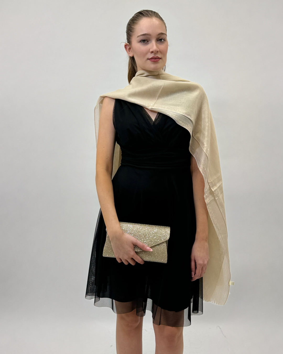 Black Hanneke™ Short Gaia Dress by Emma & Rose Cape Town, stylish lightweight abiti with a relaxed fit and elegant design.