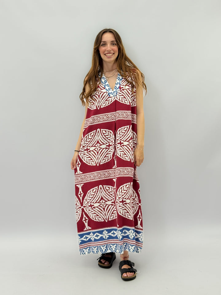 Lightweight™ long blue dress pattern by Emma & Rose Cape Town, showcasing a flowing design for elegant abiti wear.