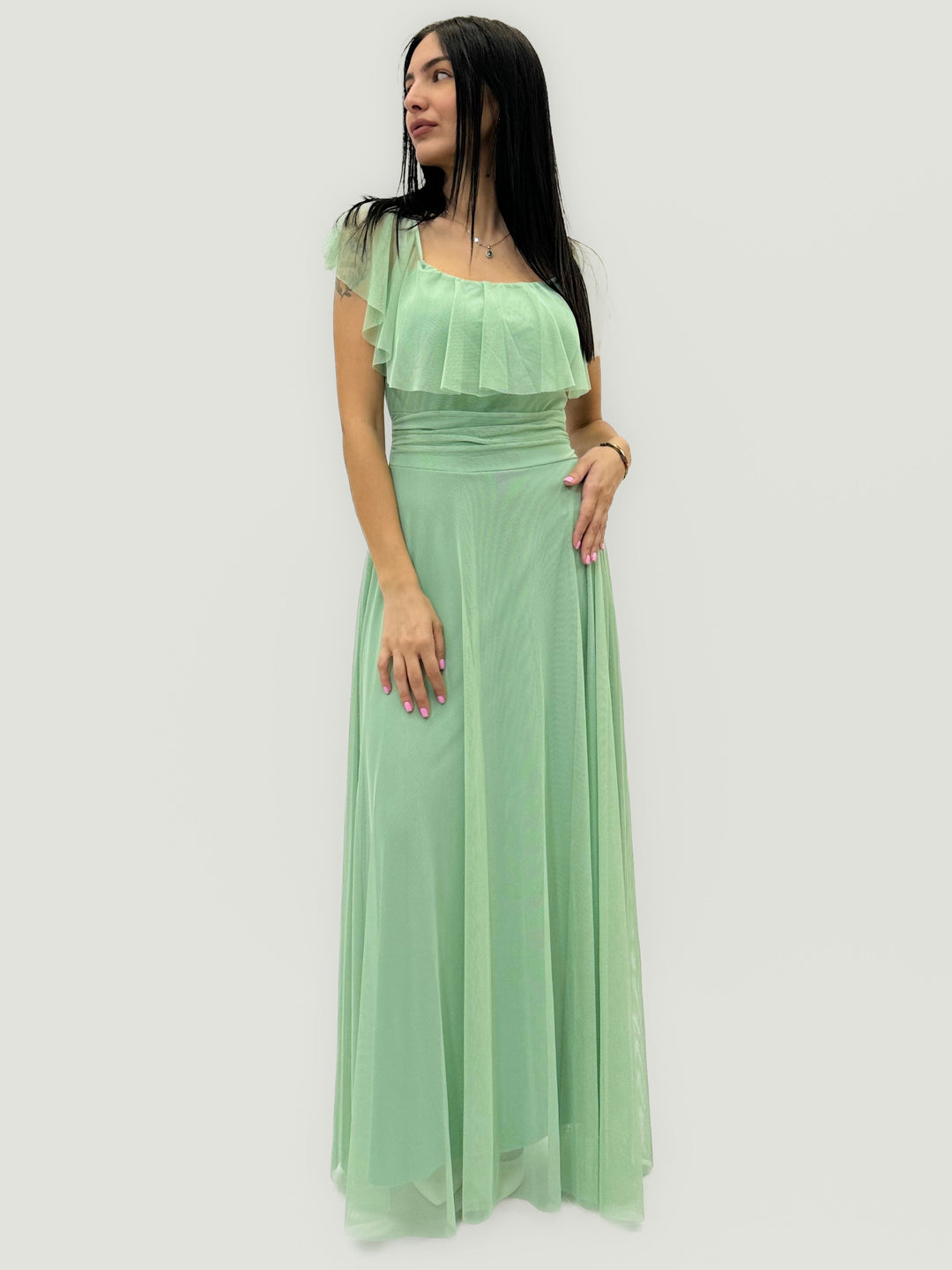 Fuchsia Carien™ Arden long ceremony dress by Emma & Rose Cape Town, elegant evening gown with flowing fabric and intricate details.
