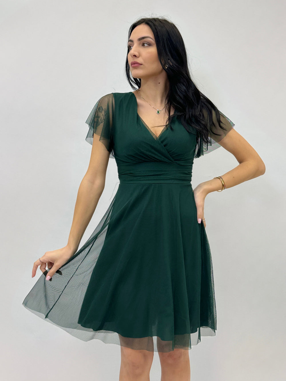 Fuchsia Elke™ Delia short dress by Emma & Rose Cape Town, stylish abiti with a fitted silhouette and elegant design.